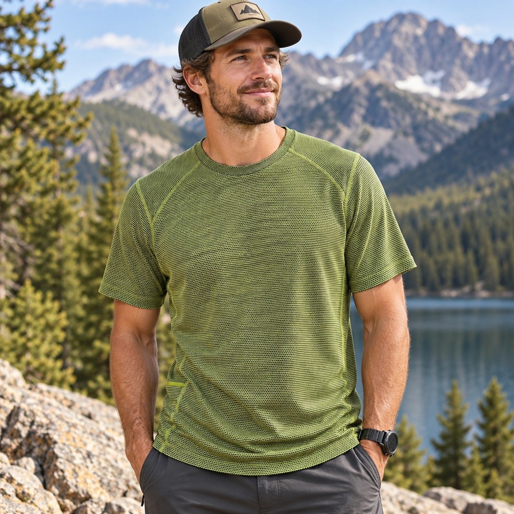 Allbirds Merino Wool Blend Natural Run Tee XXL Green Blue Base Layer Hiking